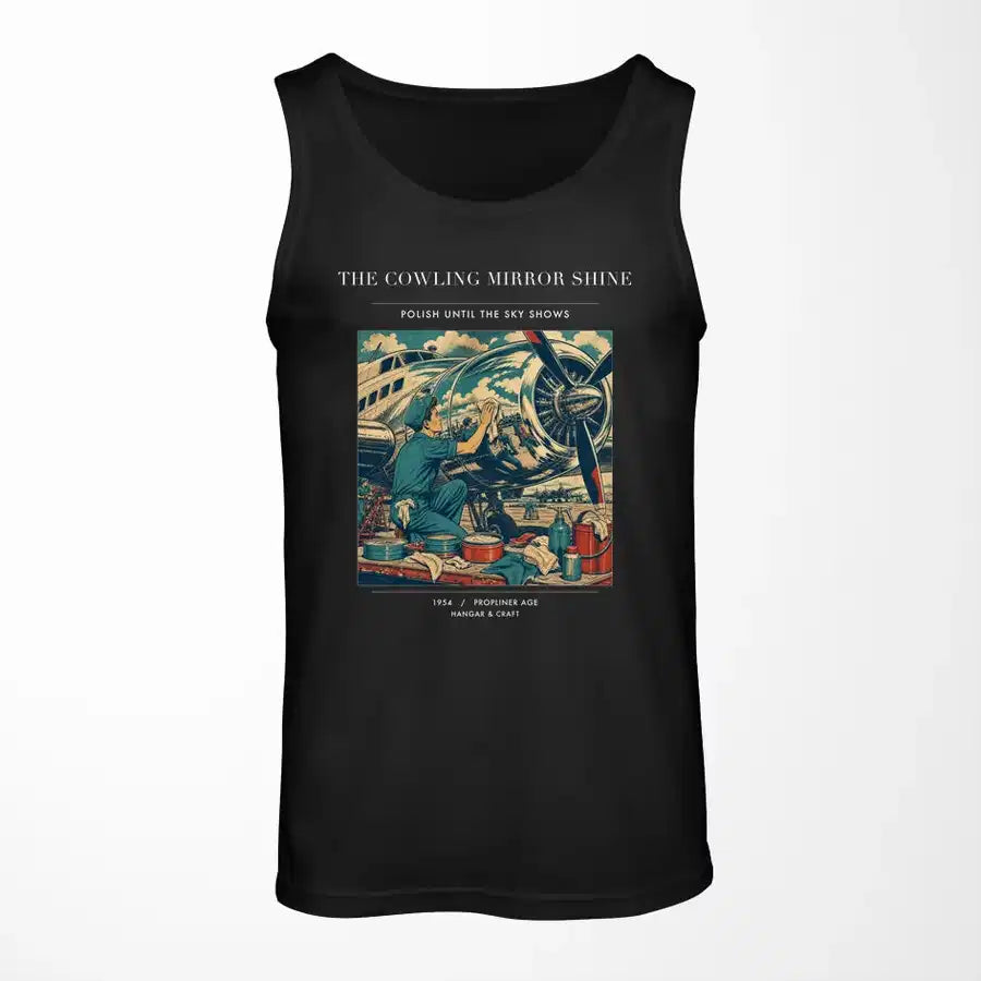 VINTAGE G4262 - The Cowling Mirror Shine - Designed Tank Tops design on black