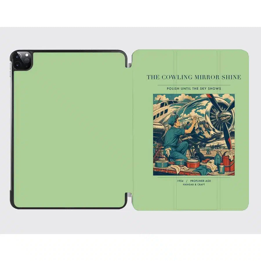 VINTAGE G4262 - The Cowling Mirror Shine - Designed iPad & Samsung Tablet Cases design on lightgreen ipad