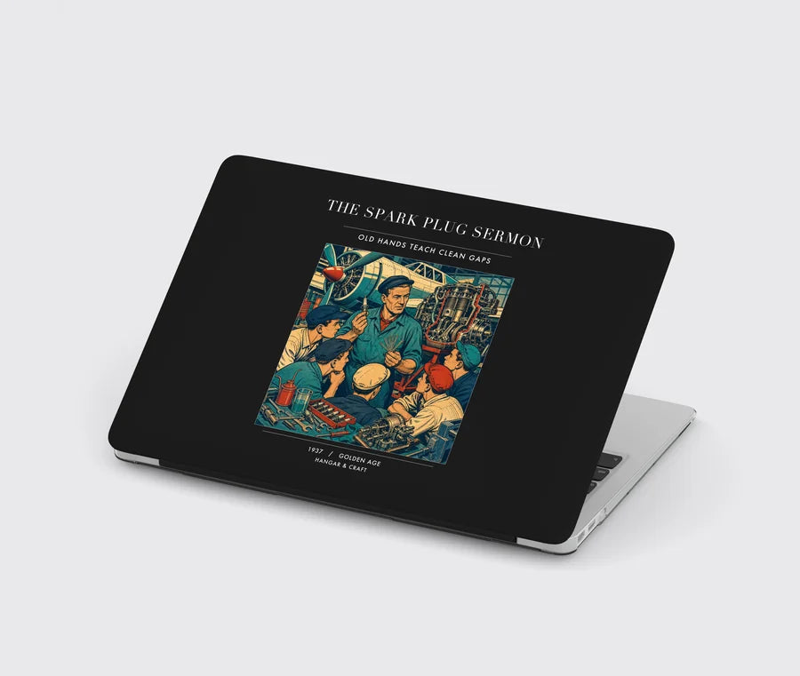 VINTAGE G4264 - The Spark Plug Sermon - Designed MacBook Cases design on black