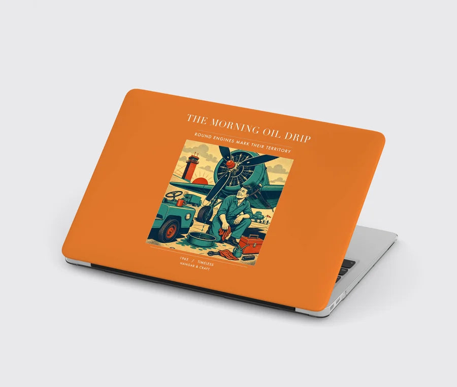 VINTAGE G4266 - The Morning Oil Drip - Designed MacBook Cases design on orange