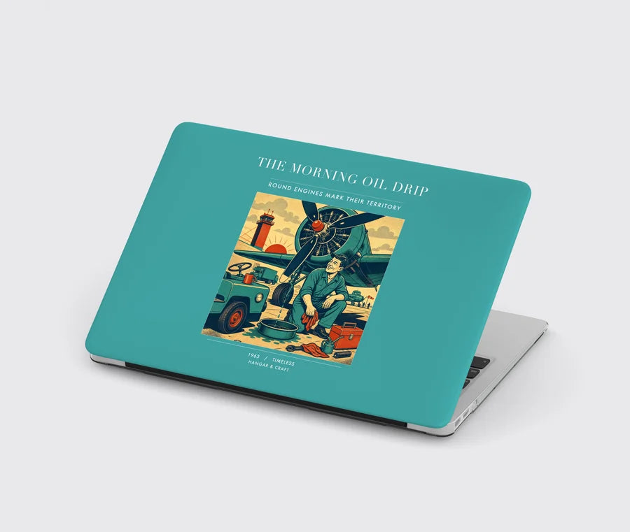 VINTAGE G4266 - The Morning Oil Drip - Designed MacBook Cases design on turquoise