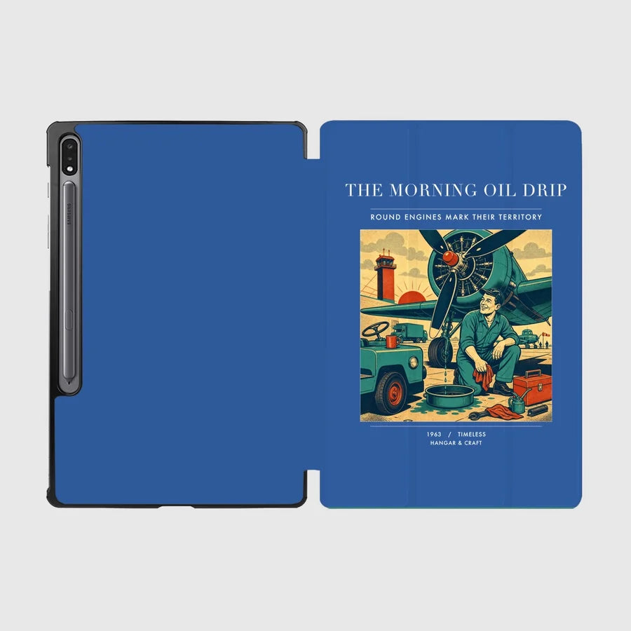 VINTAGE G4266 - The Morning Oil Drip - Designed iPad & Samsung Tablet Cases design on blue samsung