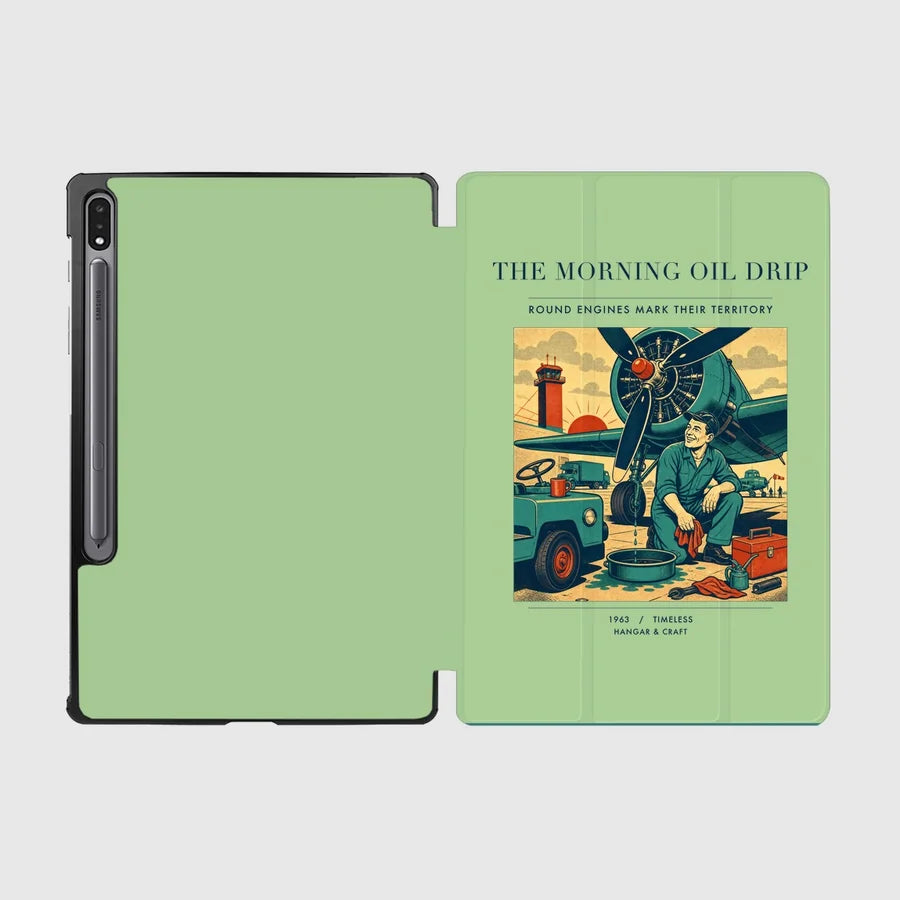 VINTAGE G4266 - The Morning Oil Drip - Designed iPad & Samsung Tablet Cases design on lightgreen samsung