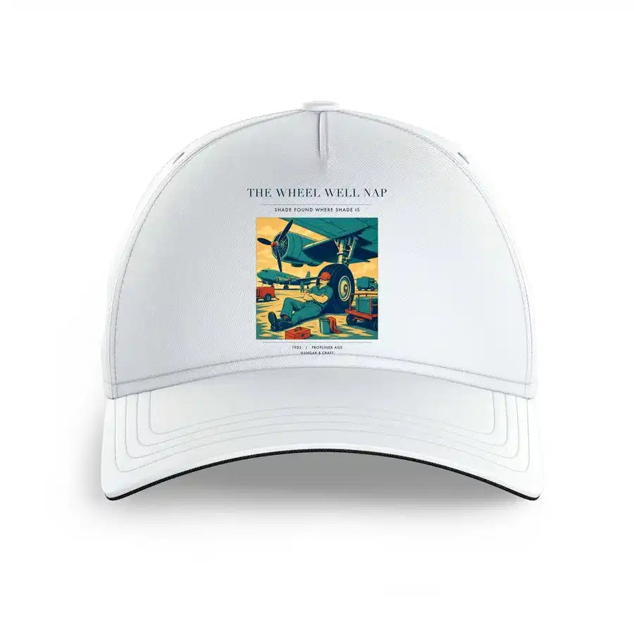VINTAGE G4267 - The Wheel Well Nap - Printed Hat design on white