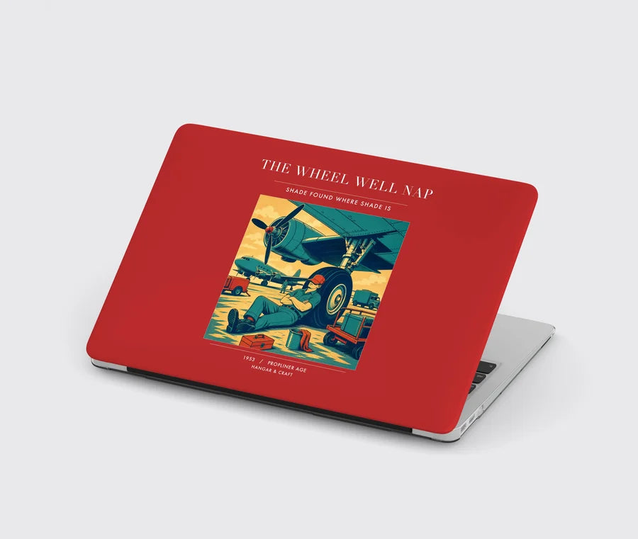 VINTAGE G4267 - The Wheel Well Nap - Designed MacBook Cases design on red