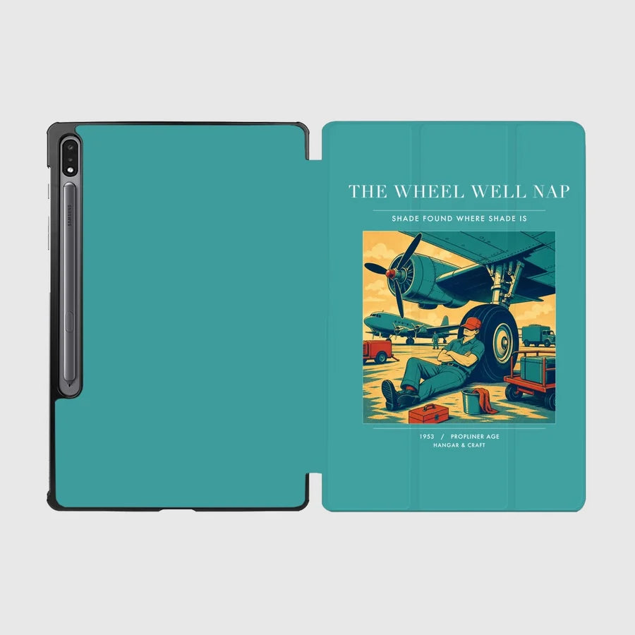 VINTAGE G4267 - The Wheel Well Nap - Designed iPad & Samsung Tablet Cases design on turquoise samsung
