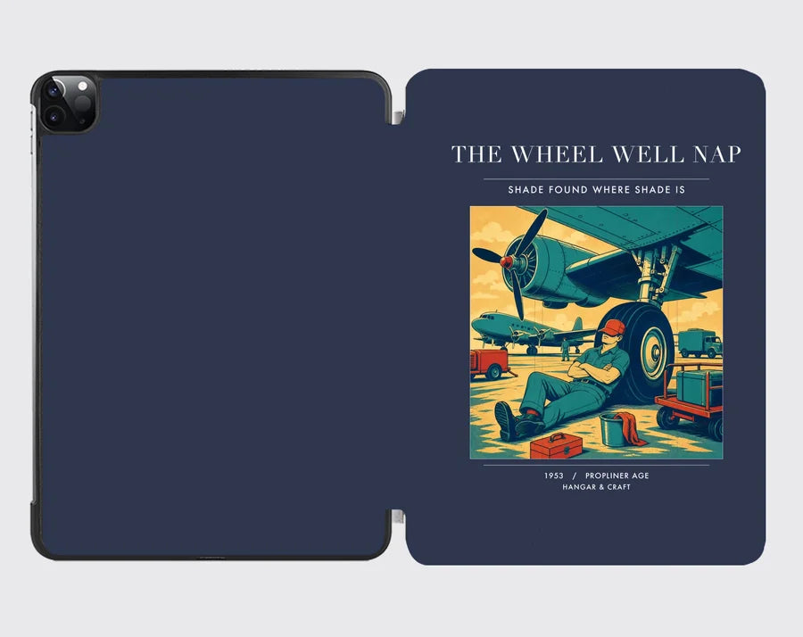 VINTAGE G4267 - The Wheel Well Nap - Designed iPad & Samsung Tablet Cases design on navyblue ipad