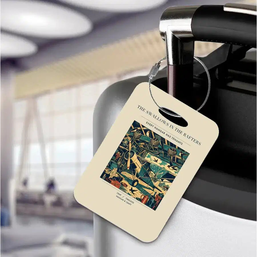 VINTAGE G4269 - The Swallows In The Rafters - Acrylic Luggage Tags design on beige