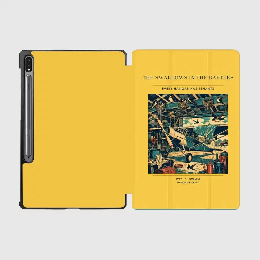 VINTAGE G4269 - The Swallows In The Rafters - Designed iPad & Samsung Tablet Cases design on yellow samsung