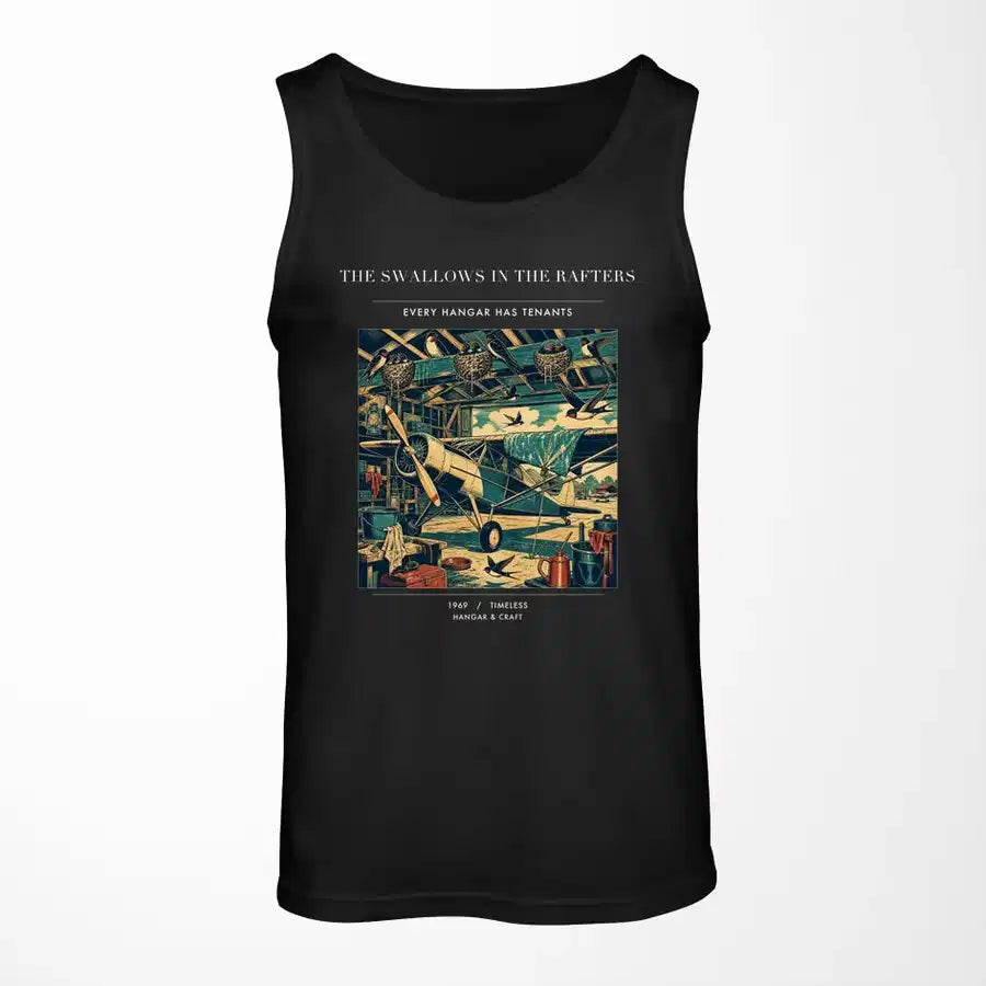 VINTAGE G4269 - The Swallows In The Rafters - Designed Tank Tops design on black