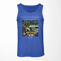Thumbnail for VINTAGE G4269 - The Swallows In The Rafters - Designed Tank Tops design on blue