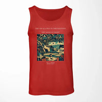 Thumbnail for VINTAGE G4269 - The Swallows In The Rafters - Designed Tank Tops design on red