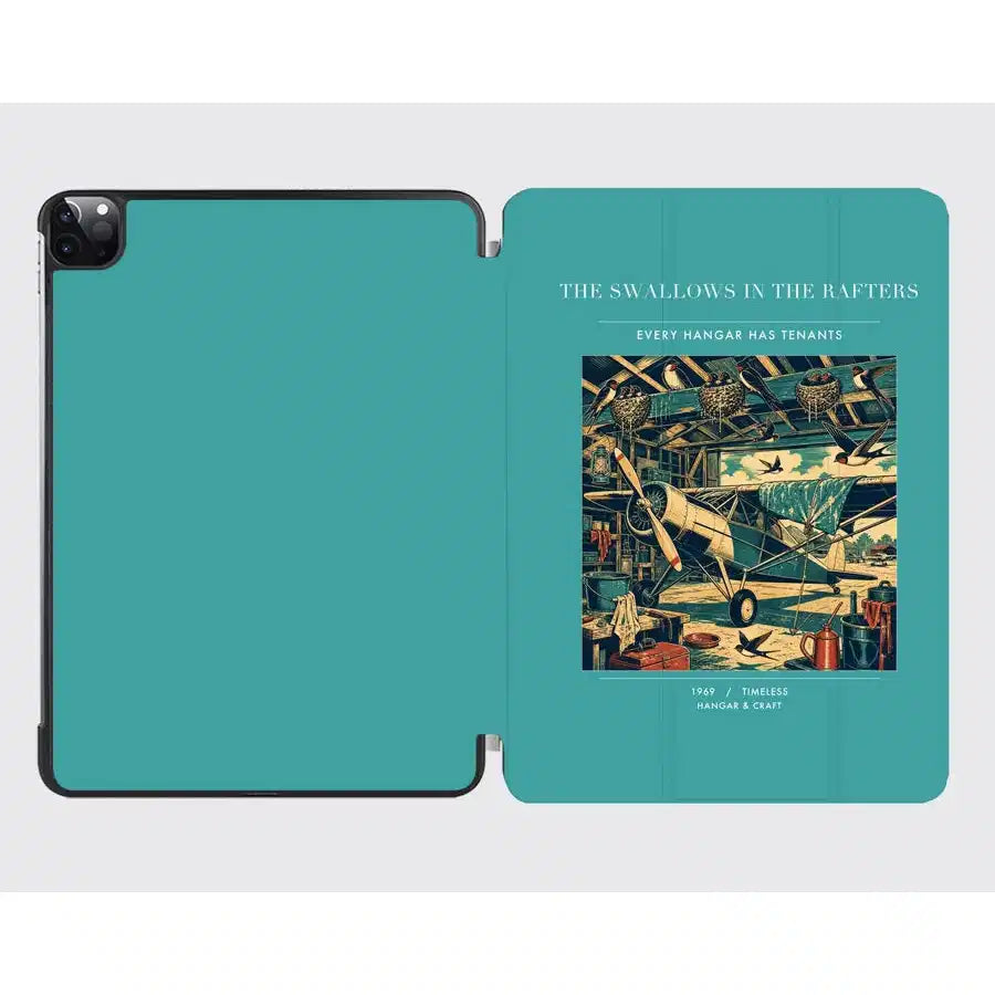 VINTAGE G4269 - The Swallows In The Rafters - Designed iPad & Samsung Tablet Cases design on turquoise ipad