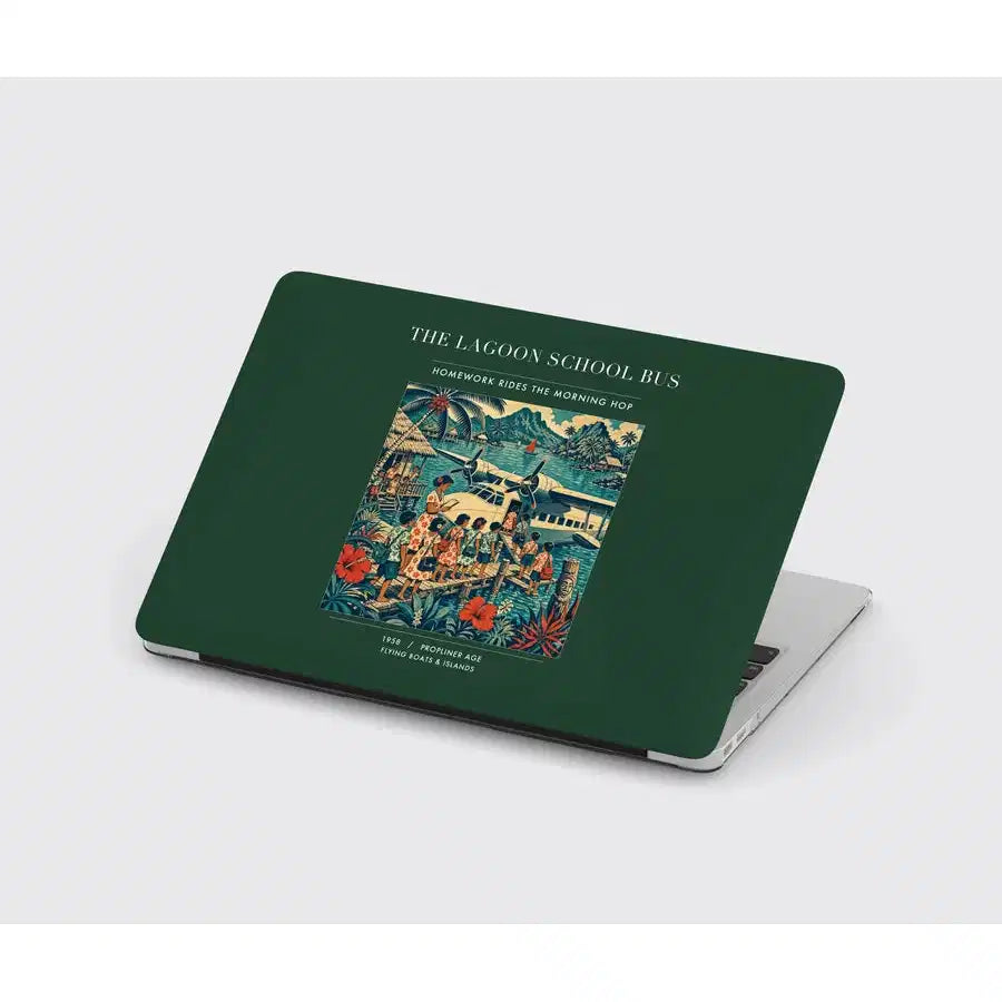 VINTAGE G4270 - The Lagoon School Bus - Designed MacBook Cases design on darkgreen
