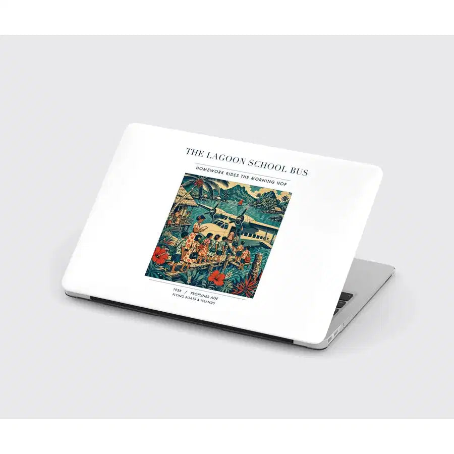 VINTAGE G4270 - The Lagoon School Bus - Designed MacBook Cases design on white