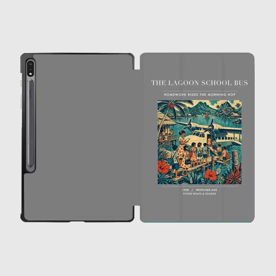 VINTAGE G4270 - The Lagoon School Bus - Designed iPad & Samsung Tablet Cases design on gray samsung