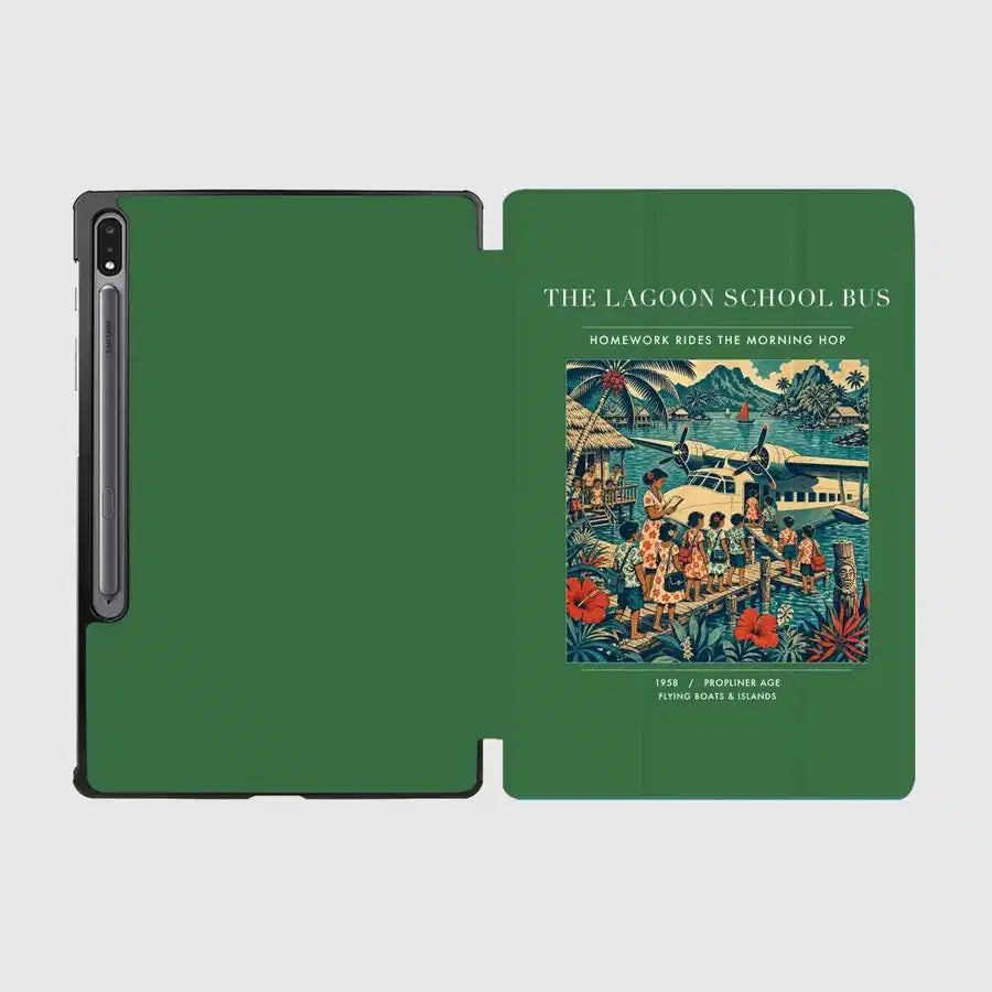 VINTAGE G4270 - The Lagoon School Bus - Designed iPad & Samsung Tablet Cases design on green samsung
