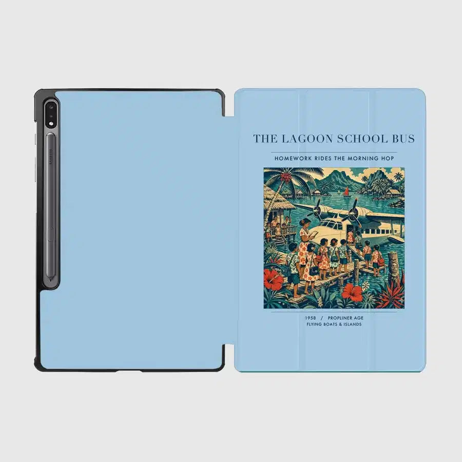 VINTAGE G4270 - The Lagoon School Bus - Designed iPad & Samsung Tablet Cases design on lightblue samsung