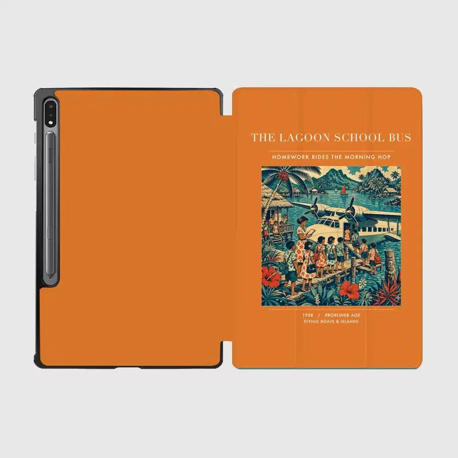 VINTAGE G4270 - The Lagoon School Bus - Designed iPad & Samsung Tablet Cases design on orange samsung