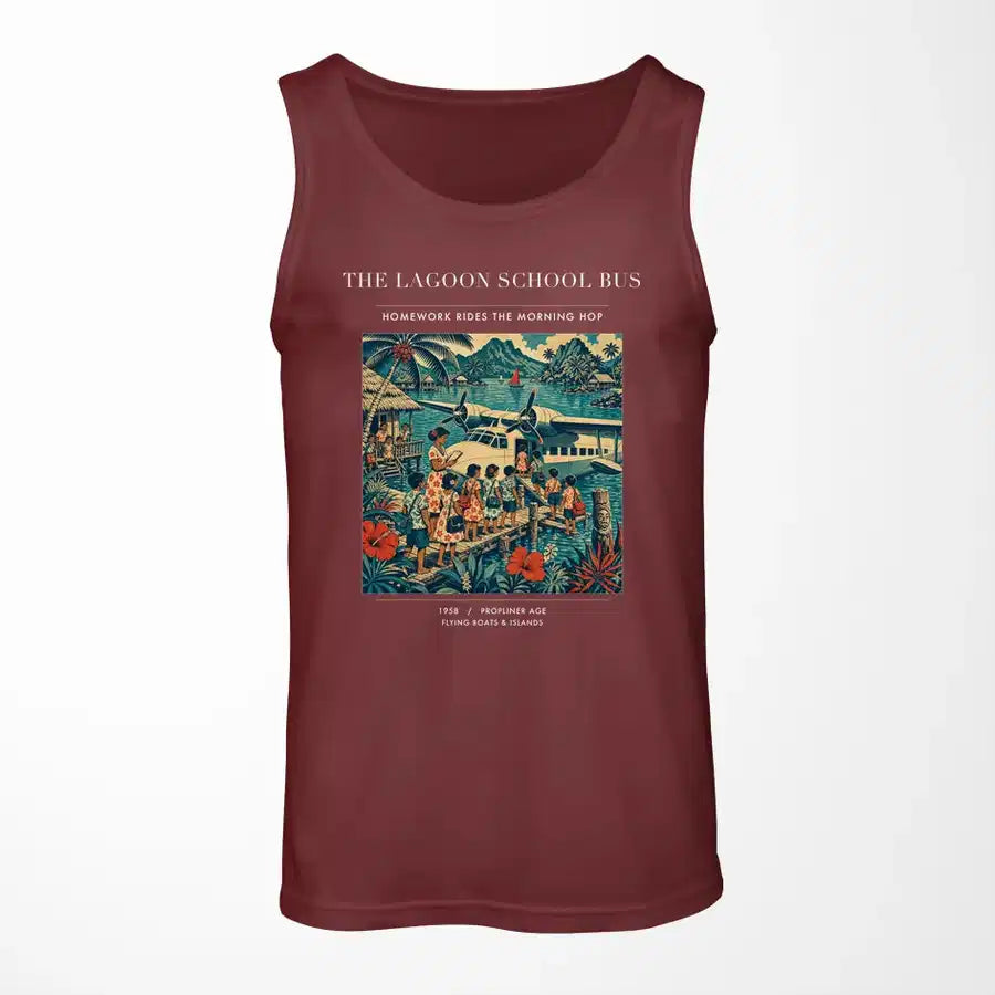 VINTAGE G4270 - The Lagoon School Bus - Designed Tank Tops design on darkred