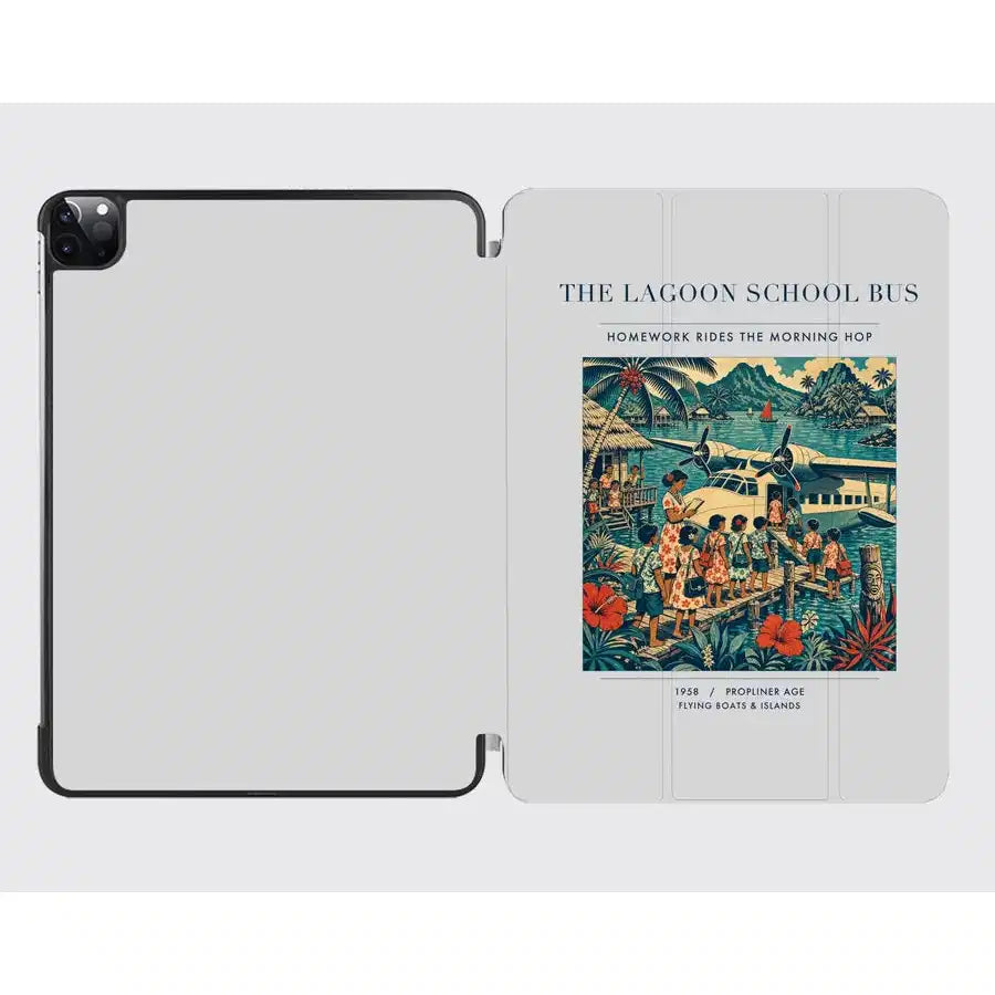 VINTAGE G4270 - The Lagoon School Bus - Designed iPad & Samsung Tablet Cases design on lightgray ipad