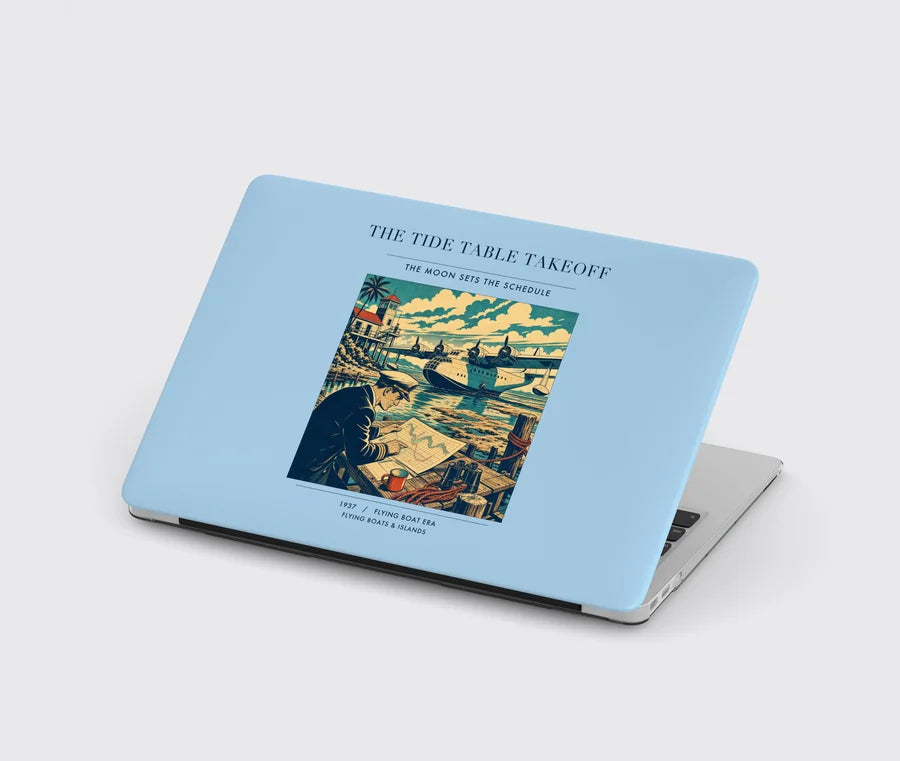 VINTAGE G4272 - The Tide Table Takeoff - Designed MacBook Cases design on lightblue