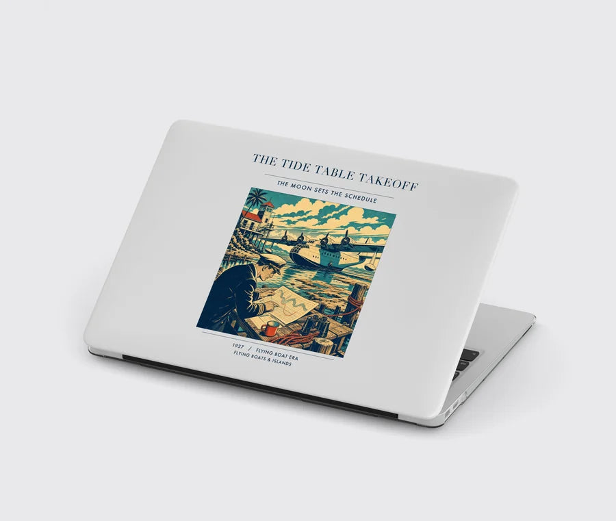 VINTAGE G4272 - The Tide Table Takeoff - Designed MacBook Cases design on lightgray