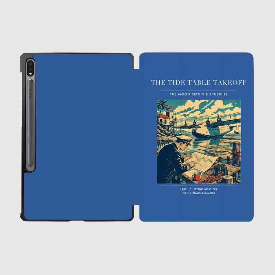 VINTAGE G4272 - The Tide Table Takeoff - Designed iPad & Samsung Tablet Cases design on blue samsung