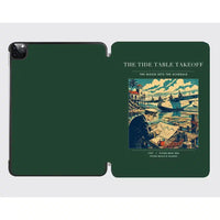 Thumbnail for VINTAGE G4272 - The Tide Table Takeoff - Designed iPad & Samsung Tablet Cases design on darkgreen ipad