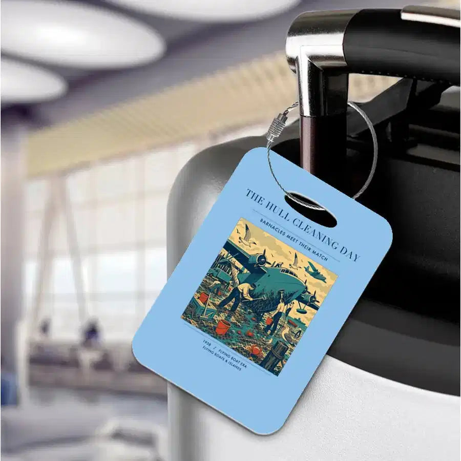 VINTAGE G4273 - The Hull Cleaning Day - Acrylic Luggage Tags design on lightblue