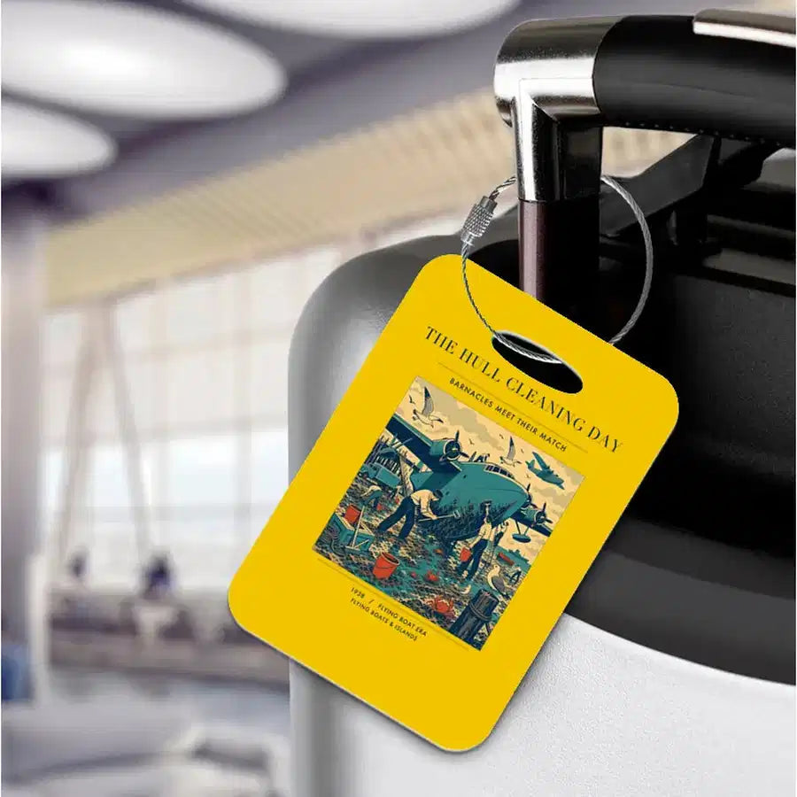 VINTAGE G4273 - The Hull Cleaning Day - Acrylic Luggage Tags design on yellow