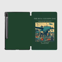 Thumbnail for VINTAGE G4273 - The Hull Cleaning Day - Designed iPad & Samsung Tablet Cases design on darkgreen samsung