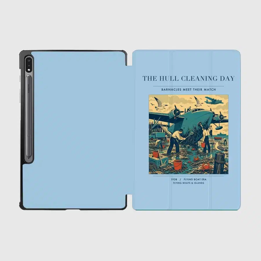 VINTAGE G4273 - The Hull Cleaning Day - Designed iPad & Samsung Tablet Cases design on lightblue samsung