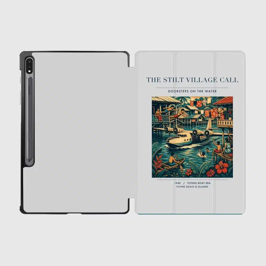 VINTAGE G4275 - The Stilt Village Call - Designed iPad & Samsung Tablet Cases design on lightgray samsung