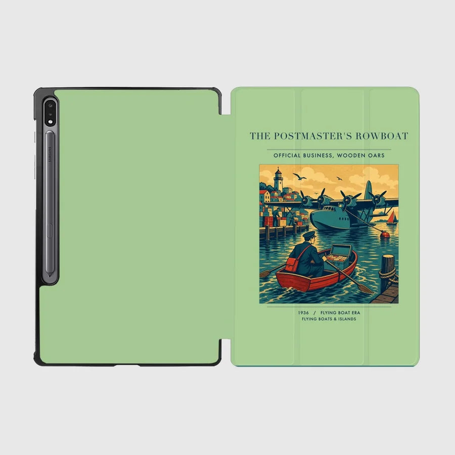VINTAGE G4278 - The Postmaster's Rowboat - Designed iPad & Samsung Tablet Cases design on lightgreen samsung