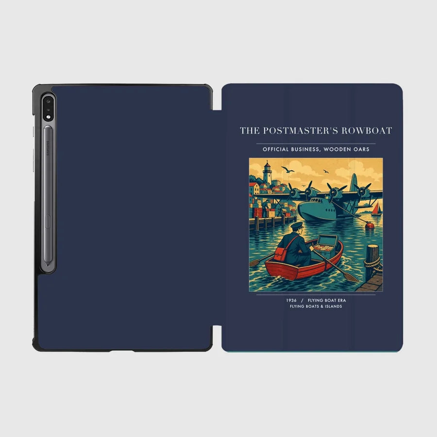 VINTAGE G4278 - The Postmaster's Rowboat - Designed iPad & Samsung Tablet Cases design on navyblue samsung