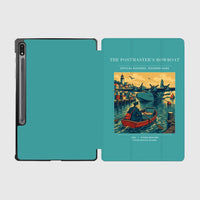 Thumbnail for VINTAGE G4278 - The Postmaster's Rowboat - Designed iPad & Samsung Tablet Cases design on turquoise samsung