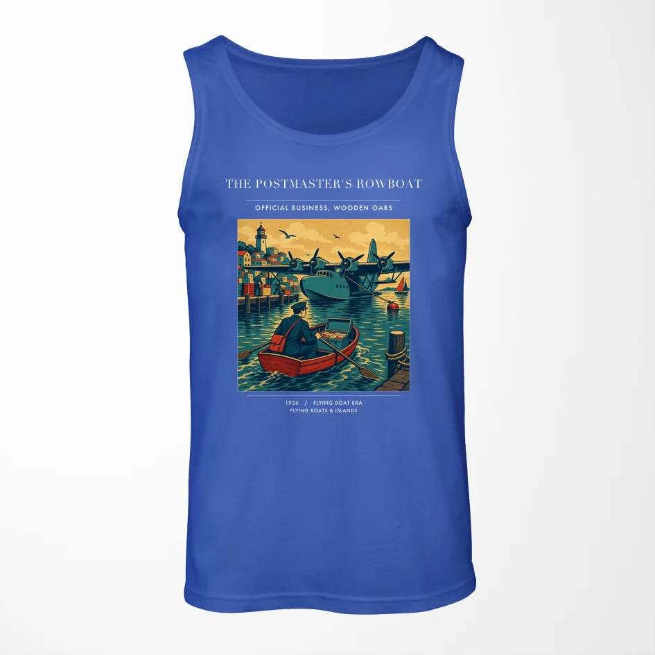 VINTAGE G4278 - The Postmaster's Rowboat - Designed Tank Tops design on blue