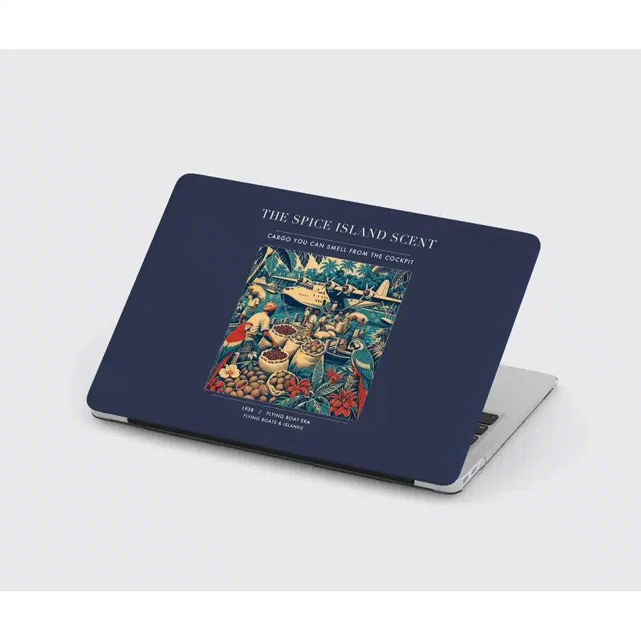 VINTAGE G4279 - The Spice Island Scent - Designed MacBook Cases design on navyblue
