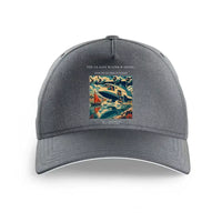 Thumbnail for VINTAGE G4280 - The Glassy Water Warning - Printed Hat design on gray