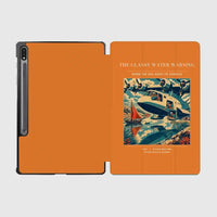 Thumbnail for VINTAGE G4280 - The Glassy Water Warning - Designed iPad & Samsung Tablet Cases design on orange samsung