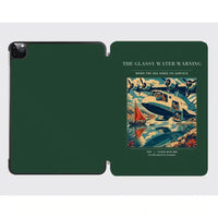 Thumbnail for VINTAGE G4280 - The Glassy Water Warning - Designed iPad & Samsung Tablet Cases design on darkgreen ipad