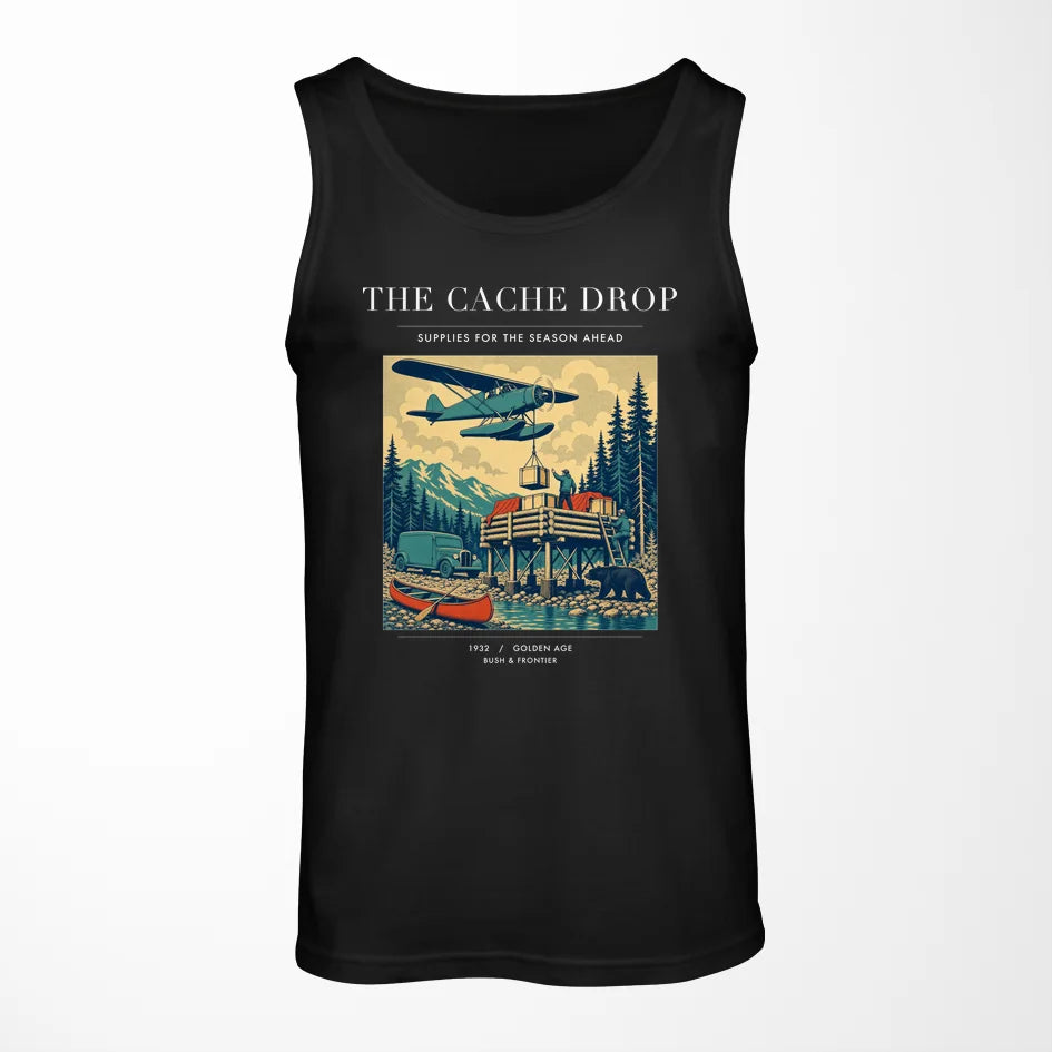VINTAGE G4283 - The Cache Drop - Designed Tank Tops design on black