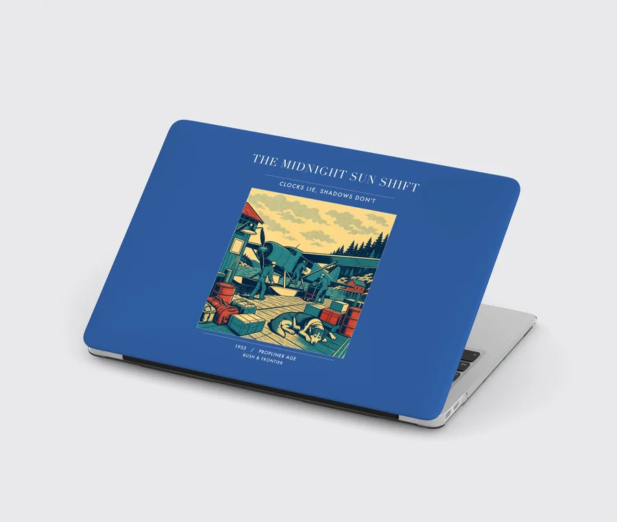 VINTAGE G4284 - The Midnight Sun Shift - Designed MacBook Cases design on blue