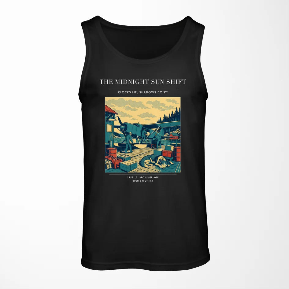VINTAGE G4284 - The Midnight Sun Shift - Designed Tank Tops design on black