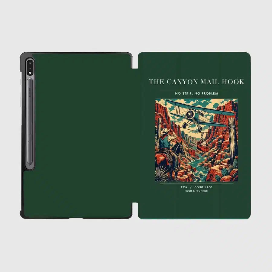 VINTAGE G4285 - The Canyon Mail Hook - Designed iPad & Samsung Tablet Cases design on darkgreen samsung