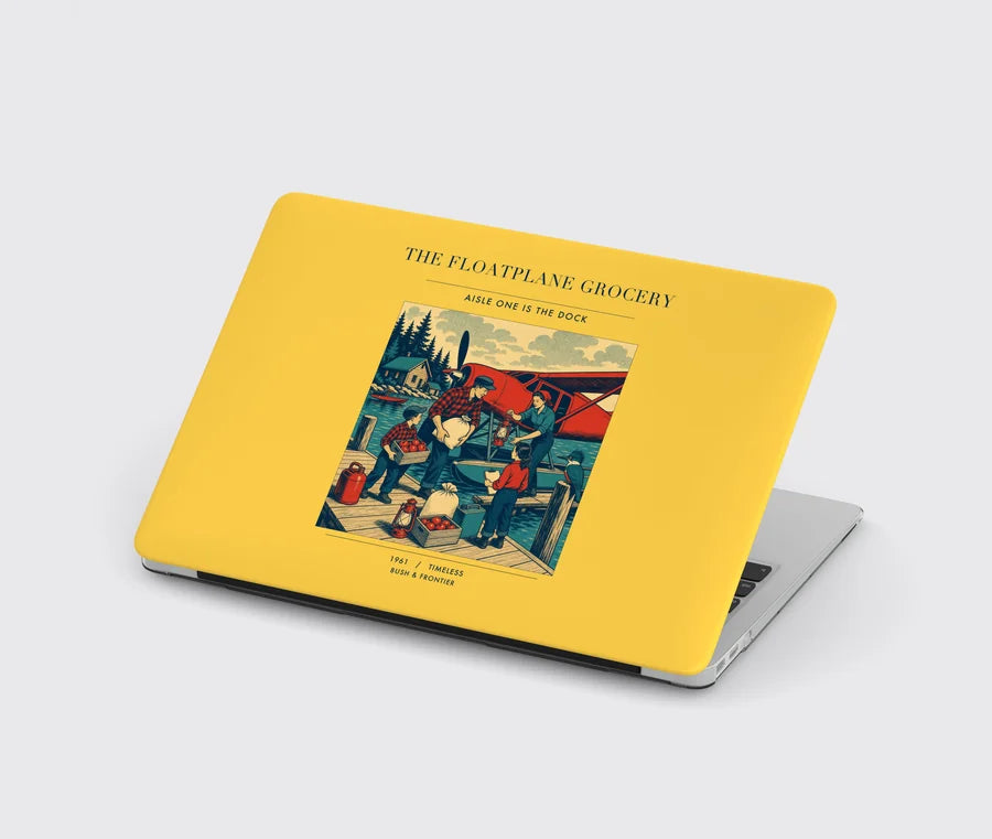 VINTAGE G4286 - The Floatplane Grocery - Designed MacBook Cases design on yellow