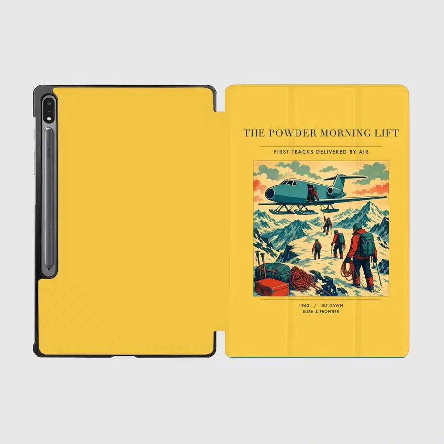 VINTAGE G4287 - The Powder Morning Lift - Designed iPad & Samsung Tablet Cases design on yellow samsung