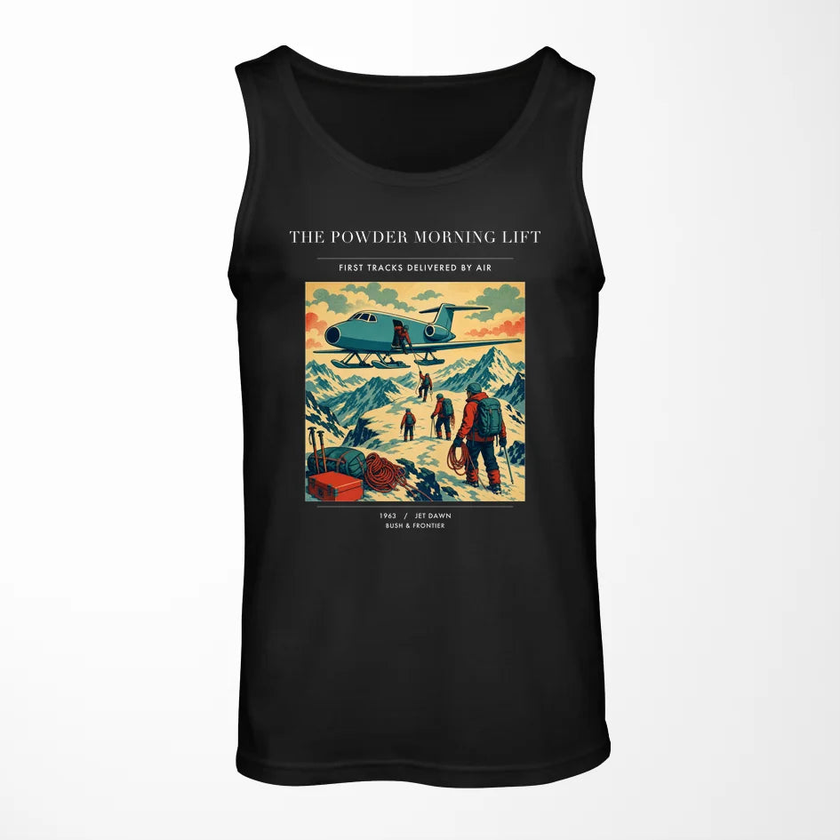 VINTAGE G4287 - The Powder Morning Lift - Designed Tank Tops design on black