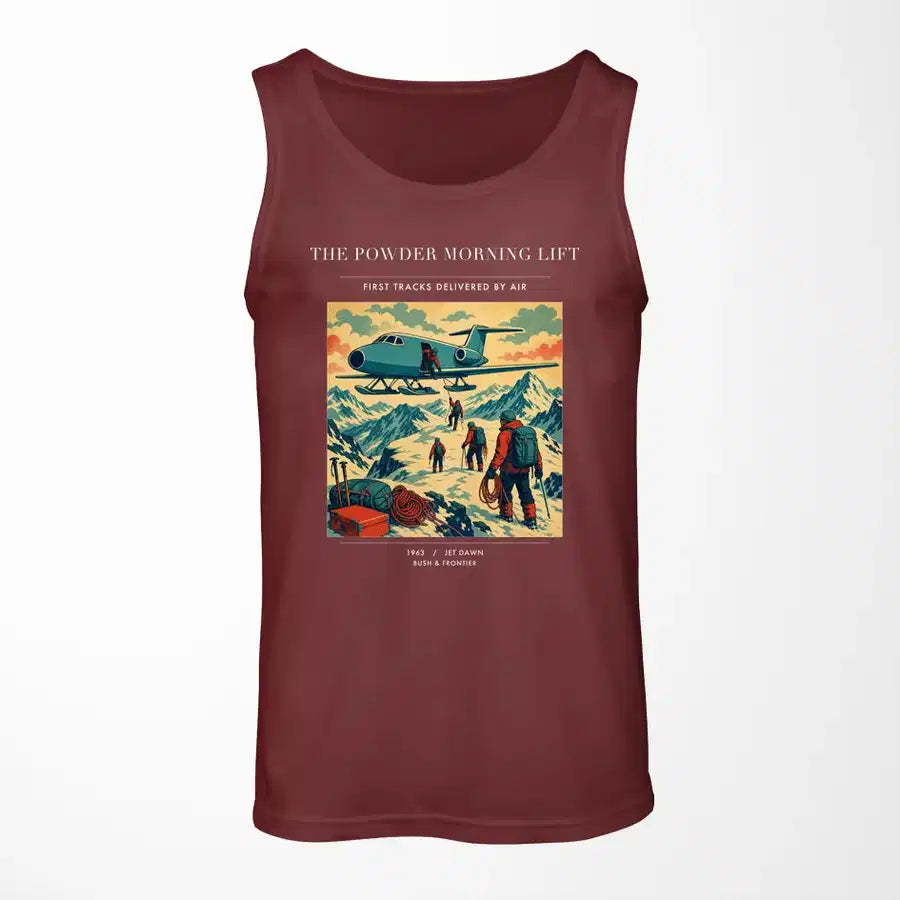 VINTAGE G4287 - The Powder Morning Lift - Designed Tank Tops design on darkred